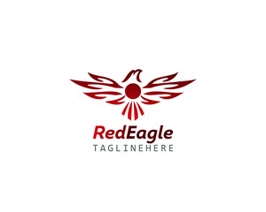 Red Eagle Logo Design Template Vector