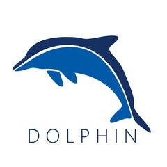 Dolphin logo jumped out of the sea.