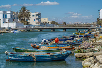 Fototapeta na wymiar Fishing port in Tunisia
