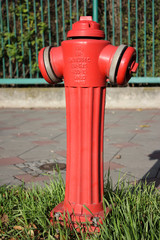 Typical red fire hydrant