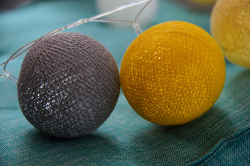 Yellow and grey light balls