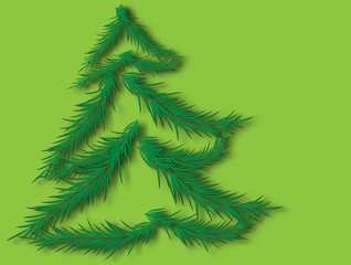 Vector christmas tree. Beautiful illustration with 2020 year for celebration design. 