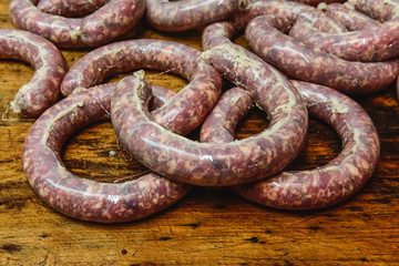 Homemade sausages, traditional cuisine, Argentina