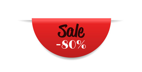 special offer sale promo marketing black friday holiday shopping concept 80 percent off discount sticker symbol for advertising campaign in retail vector illustration