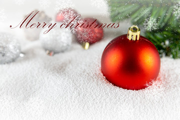 Closeup of Christmas ball.Merry Christmas and Happy New Year concept.Celebration on winter holiday xmas theme.