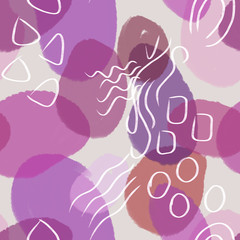 Seamless pattern with colorful watercolor stains.