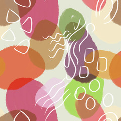 Seamless pattern with colorful watercolor stains.