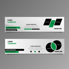 Set of vector banner background design / web banner/ banner promotion - grey,black,white and green