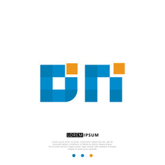 DN D N Logo Monogram with Blue and yellow Colors. modern letter logo design