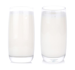 Glass of milk isolated on white background