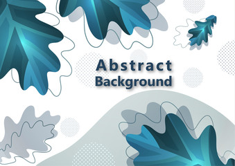 Colorful promotional banner for sale. Vector illustration with creative oak leaves on a light background. Seasonal discounts. Template with copy space for marketing.