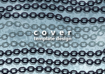 Abstract steel chain on a background with a texture. Trendy design cover template.