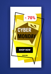 big sale banner cyber monday special offer promo marketing holiday shopping concept advertising campaign online mobile app vertical vector illustration