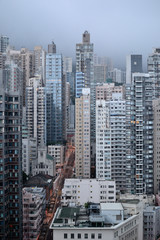 Fototapeta na wymiar Hong Kong skyscrapers city view from rooftop
