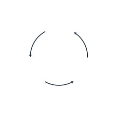 three circle round arrows for infographics. Stock Vector illustration isolated on white background.