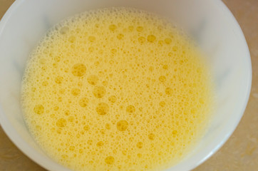 Closeup Of Beaten Egg