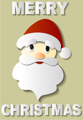 Christmas card with Santa Claus on paper style