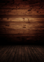 empty wooden inteiror room.