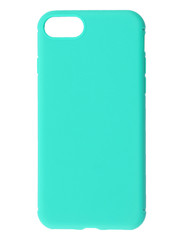Colorful silicone case for your smartphone on light background. Green cases for the smartphone.