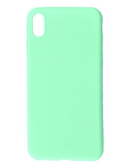 Colorful silicone case for your smartphone on light background. Green cases for the smartphone.