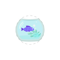 aquarium fish colorful vector flat icon