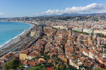 Obraz premium Nice town panorama, French riviera