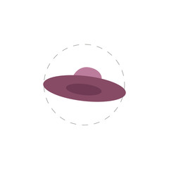 Sun hat colorful vector flat icon