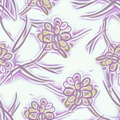 Floral Seamless Pattern. Hand Painted Design Template.