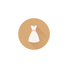 Wedding dress colorful vector flat icon