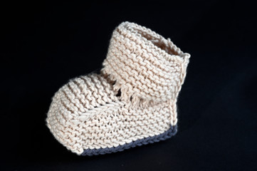 knitted baby shoe