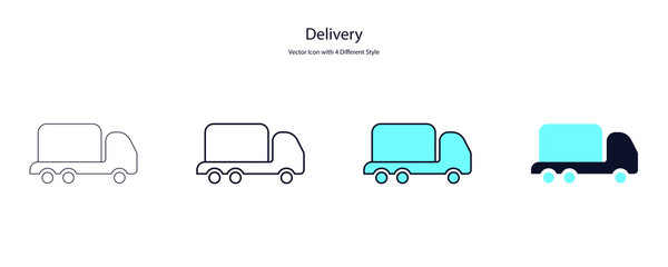 Delivery vector icon with 4 Different Style 