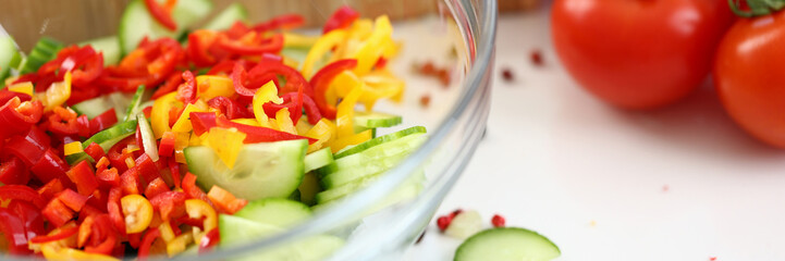 Raw Healthy Chopped Vegetable Salad Ingredient