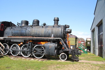 Fototapeta na wymiar Looking Into The Yard, Alberta Railway Museum, Edmonton, Alberta