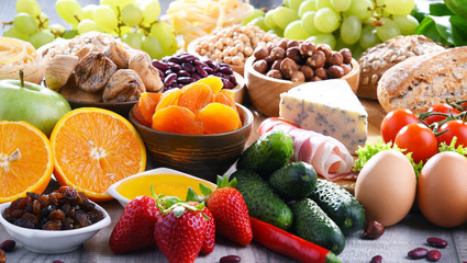 Assorted organic food products on the table