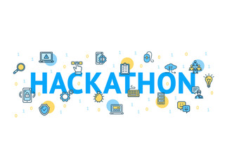 Hackathon Concept Card Poster Paper Art Design. Vector