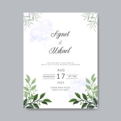 retro wedding invitation cards with beautiful floral