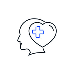 Mental health icon design isolated on white background. Vector illustration