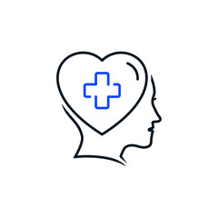 Mental health icon design isolated on white background. Vector illustration