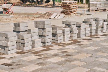 new paving slabs in the summer