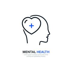 Mental health icon design isolated on white background. Vector illustration