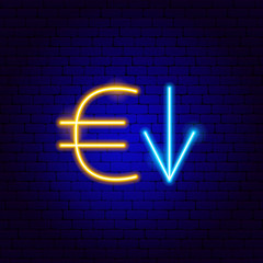 Euro Down Neon Sign