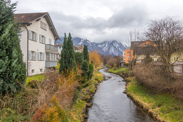 Fototapeta na wymiar The beautiful landscape, Vaduz, Liechtenstein