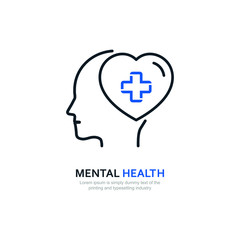Mental health icon design isolated on white background. Vector illustration