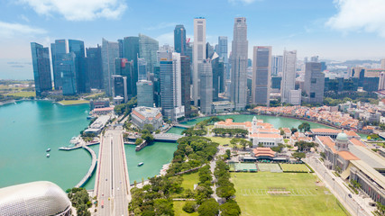 Drone view Singapore Central Business
