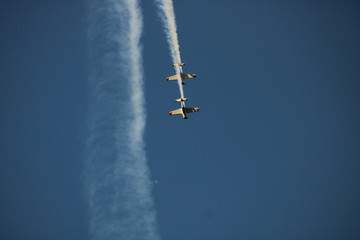 airplane in a airshow in the sky