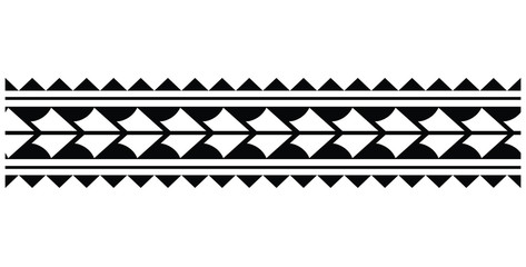 Polynesian tattoo design. Polynesian tattoo tribal border vector. Samoan maori band design. - obrazy, fototapety, plakaty