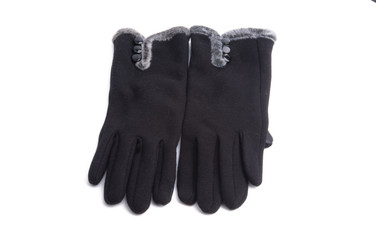 black winter gloves isolated