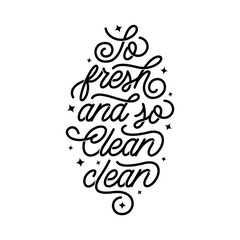 So fresh and so clean bathroom poster. Vector illustration.