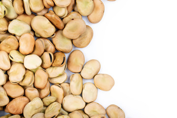 broad beans on a white background