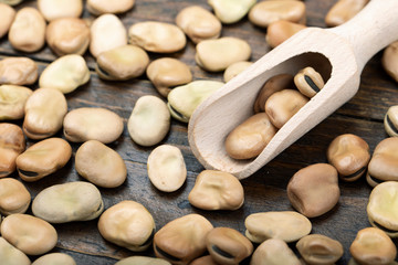 beans on a wooden table